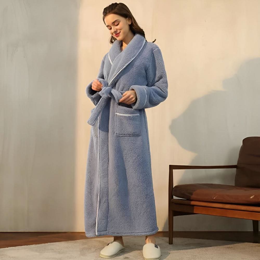 Bathrobe Sherpa Fleece Shawl Collar & Pockets