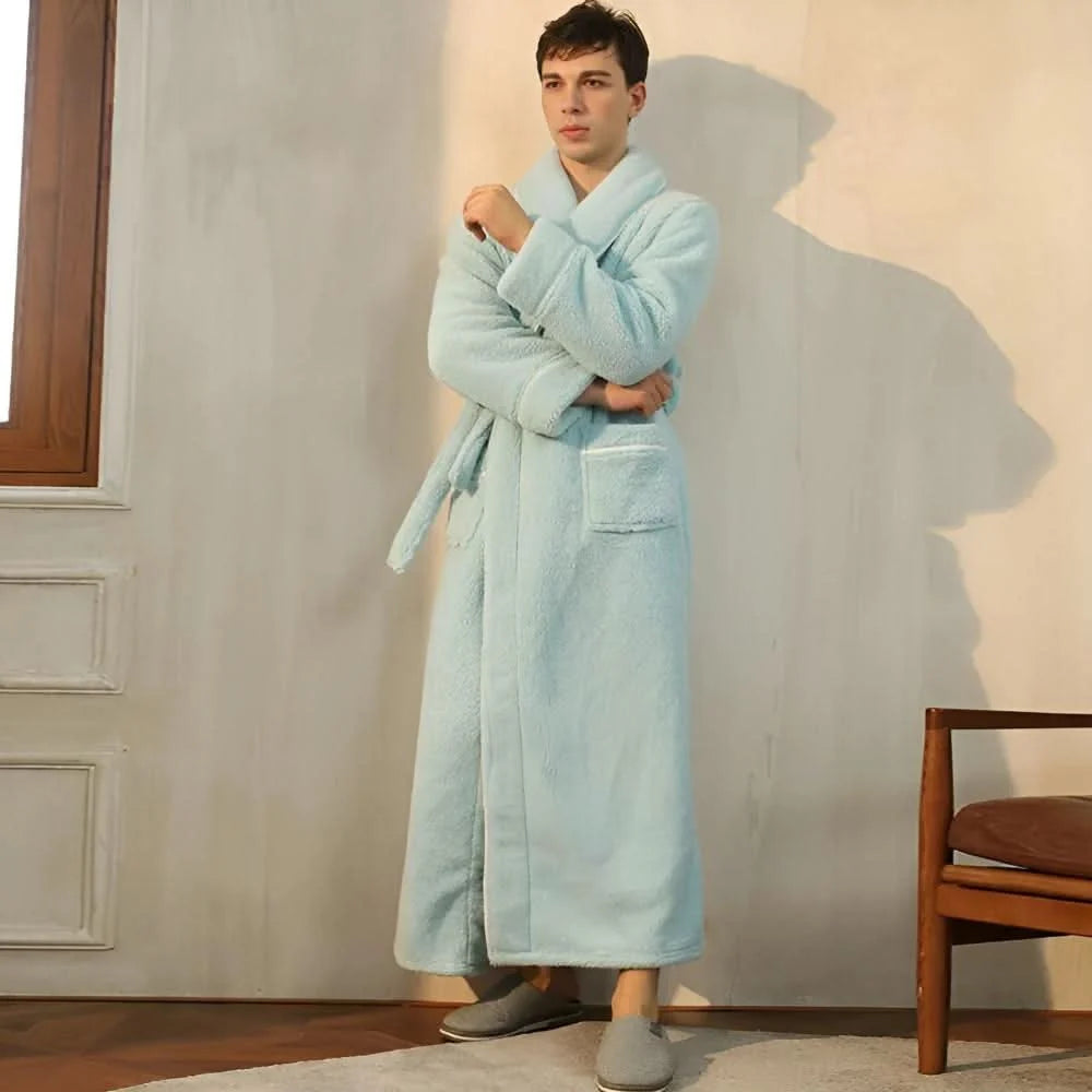 Bathrobe Sherpa Fleece Shawl Collar & Pockets
