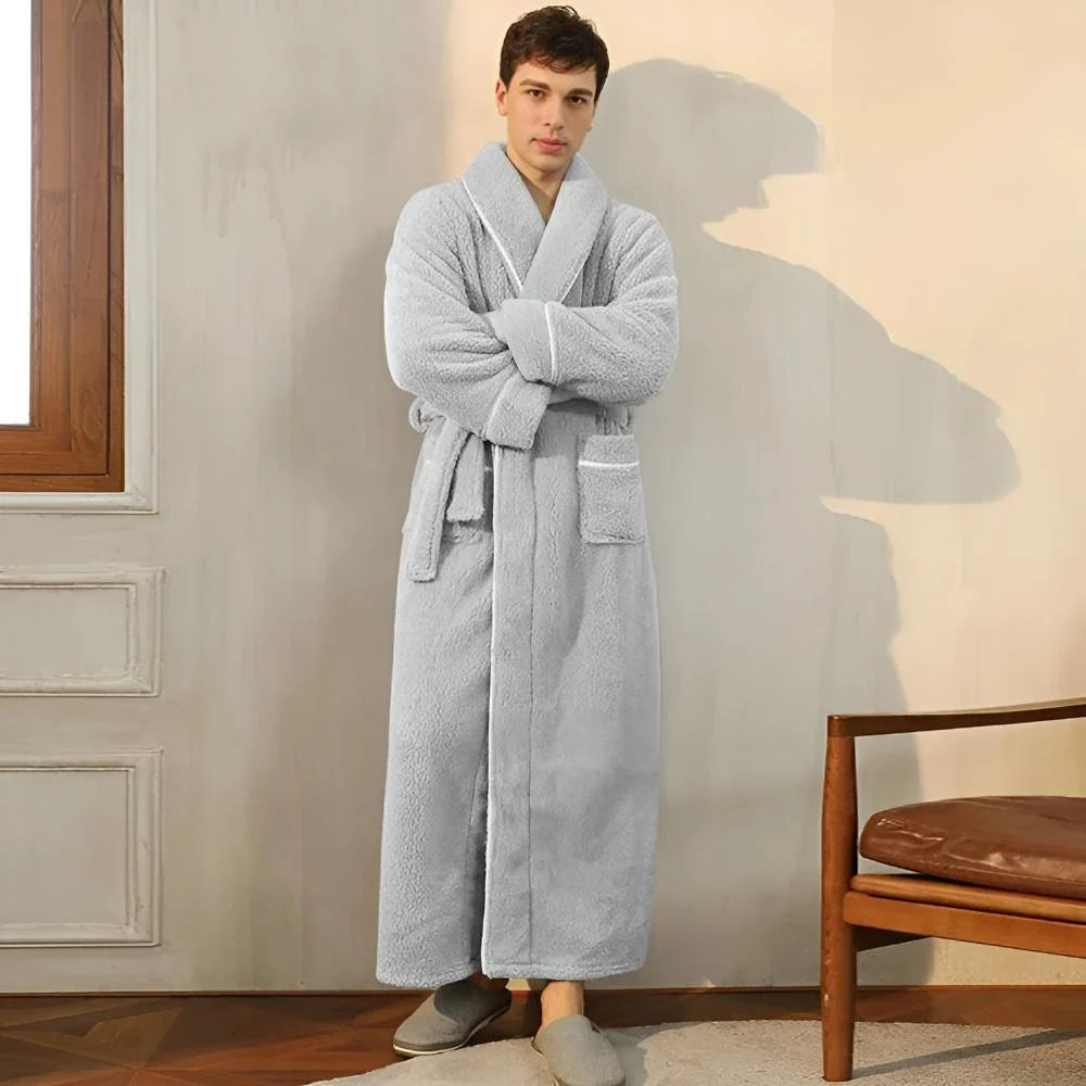 Bathrobe Soft Fleece Cozy Warmth For Home Relaxation