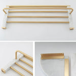 Bathroom Accessories Set Glossy Gold Finish Corrosion Resistant