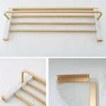 Bathroom Accessories Set Glossy Gold Finish Corrosion Resistant