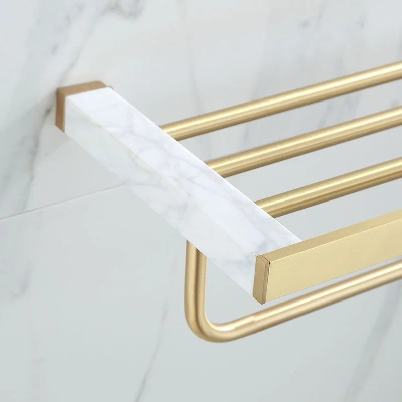 Bathroom Accessories Set Glossy Gold Finish Corrosion Resistant