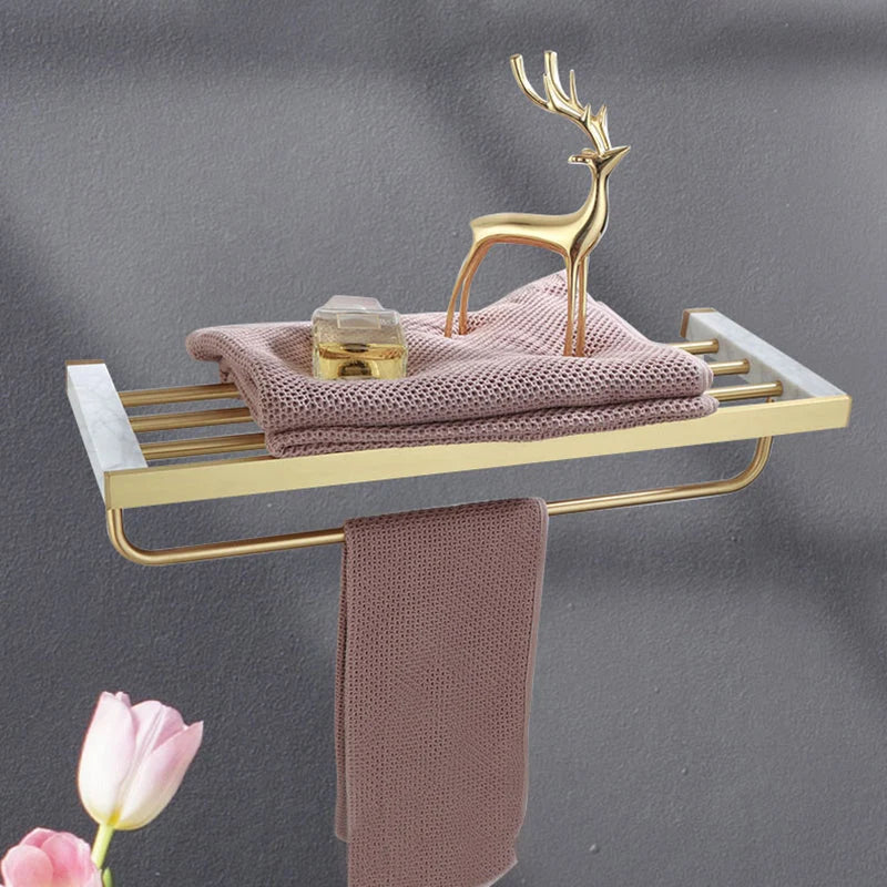 Bathroom Accessories Set Glossy Gold Finish Corrosion Resistant