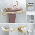 Bathroom Accessories Set Glossy Gold Finish Corrosion Resistant