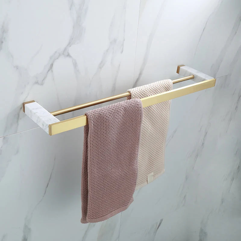 Bathroom Accessories Set Glossy Gold Finish Corrosion Resistant