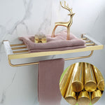 Bathroom Accessories Set Gold Marble Finish & Rust Resistant