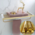 Bathroom Accessories Set Gold Marble Finish & Rust Resistant