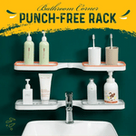 Bathroom Corner Shelf Drill-Free Adjustable Rotating With Drainage Holes