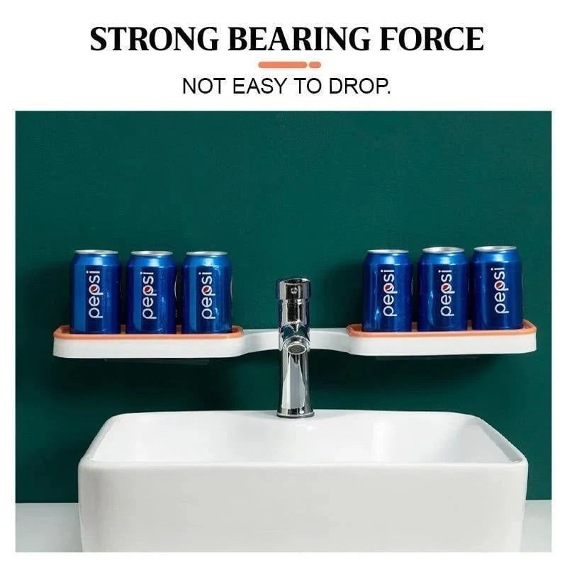 Bathroom Corner Shelf Drill-Free Adjustable Rotating With Drainage Holes