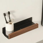 Bathroom Corner Shelf Solid Wood Adhesive No-Drill Mounting