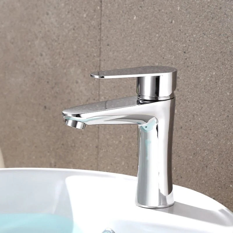 Bathroom Faucet Copper Single-Handle Low Arc