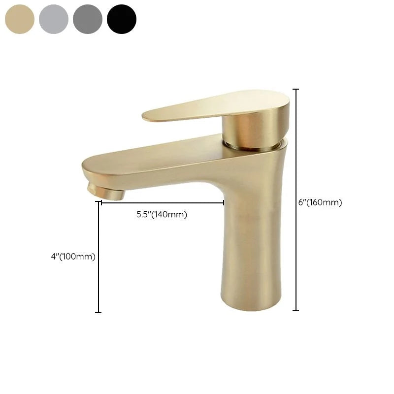 Bathroom Faucet Copper Single-Handle Low Arc