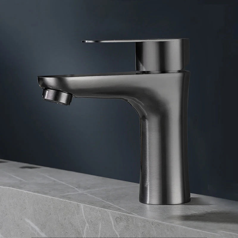 Bathroom Faucet Copper Single-Handle Low Arc