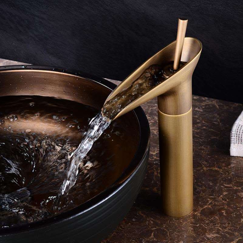 Bathroom Faucet Waterfall Spout Brass Construction