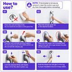 Bathroom Grab Bar Locking Suction Mount No-Drill 15.7-Inch