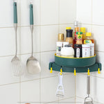 Bathroom Organizer Shelf 360° Rotating Adhesive Mount