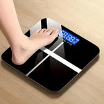 Bathroom Scale Tempered Glass Blue Backlit LCD USB Rechargeable