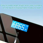 Bathroom Scale Tempered Glass Blue Backlit LCD USB Rechargeable