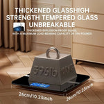 Bathroom Scale Tempered Glass Blue Backlit LCD USB Rechargeable