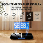 Bathroom Scale Tempered Glass Blue Backlit LCD USB Rechargeable