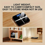 Bathroom Scale Tempered Glass Blue Backlit LCD USB Rechargeable