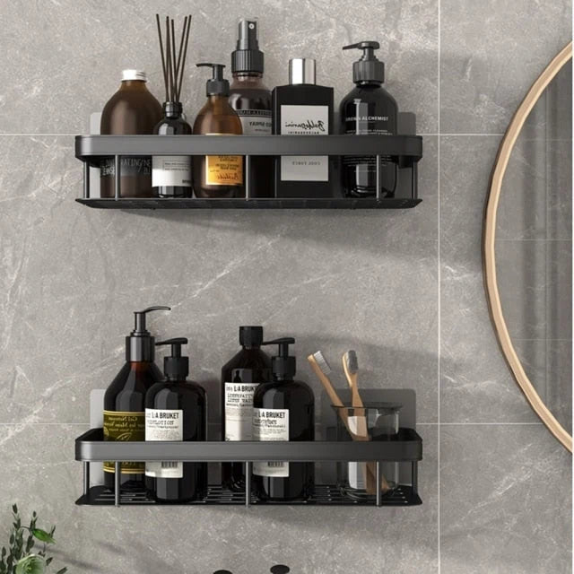 Bathroom Shelf Suction Mount Tool-Free Rust-Resistant Metal
