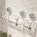 Bathroom Shelf Tool-Free Wall Mount With Drainage