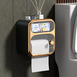 Bathroom Storage Box Wall-Mounted Dual Compartments ABS Construction