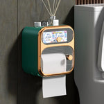 Bathroom Storage Box Wall-Mounted Dual Compartments ABS Construction