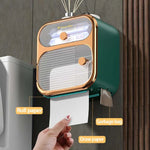 Bathroom Storage Box Wall-Mounted Dual Compartments ABS Construction