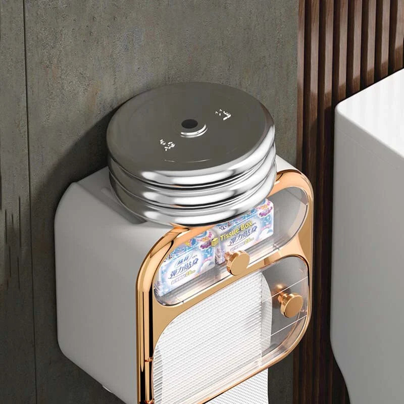 Bathroom Storage Box Wall-Mounted Dual Compartments ABS Construction