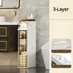Bathroom Storage Cabinet Slim Rolling Waterproof 2-Tier