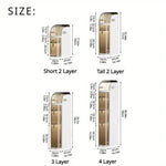Bathroom Storage Cabinet Slim Rolling Waterproof 2-Tier