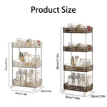 Bathroom Storage Rack Acrylic Rolling Slim Space-Saving Design