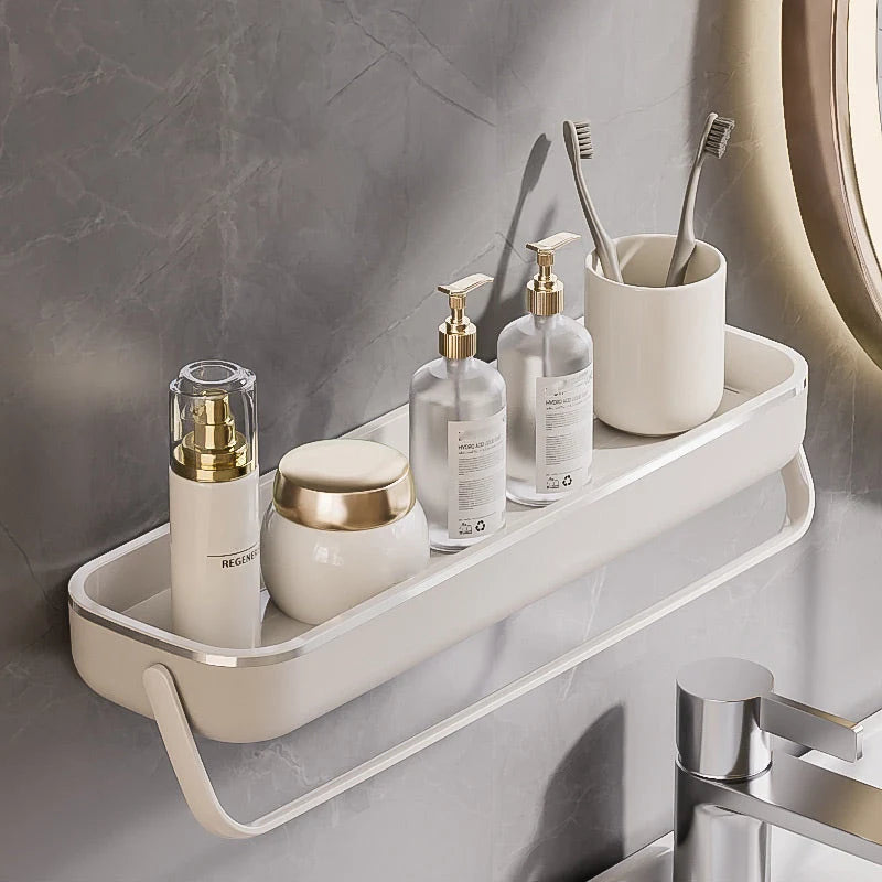 Bathroom Storage Shelf No-Drill Mount With Drainage Holes