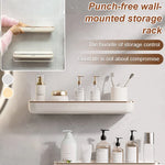 Bathroom Storage Shelf No-Drill Mount With Drainage Holes