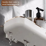 Bathroom Storage Shelf No-Drill Mount With Drainage Holes