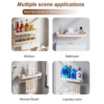 Bathroom Storage Shelf No-Drill Mount With Drainage Holes