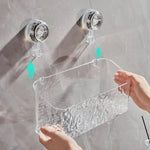 Bathroom Storage Shelf Suction Cup Mount Drill-Free