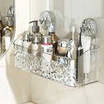 Bathroom Storage Shelf Suction Cup Mount Drill-Free