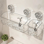 Bathroom Storage Shelf Suction Cup Mount Drill-Free