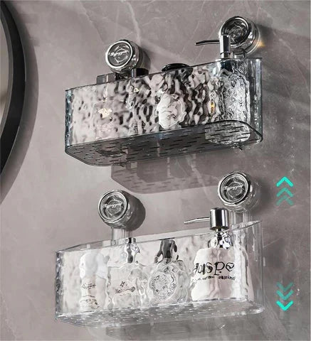 Bathroom Storage Shelf Suction Cup Mount Drill-Free