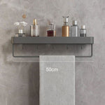 Bathroom Wall Shelf Drill-Free Water-Resistant Towel Holder Option