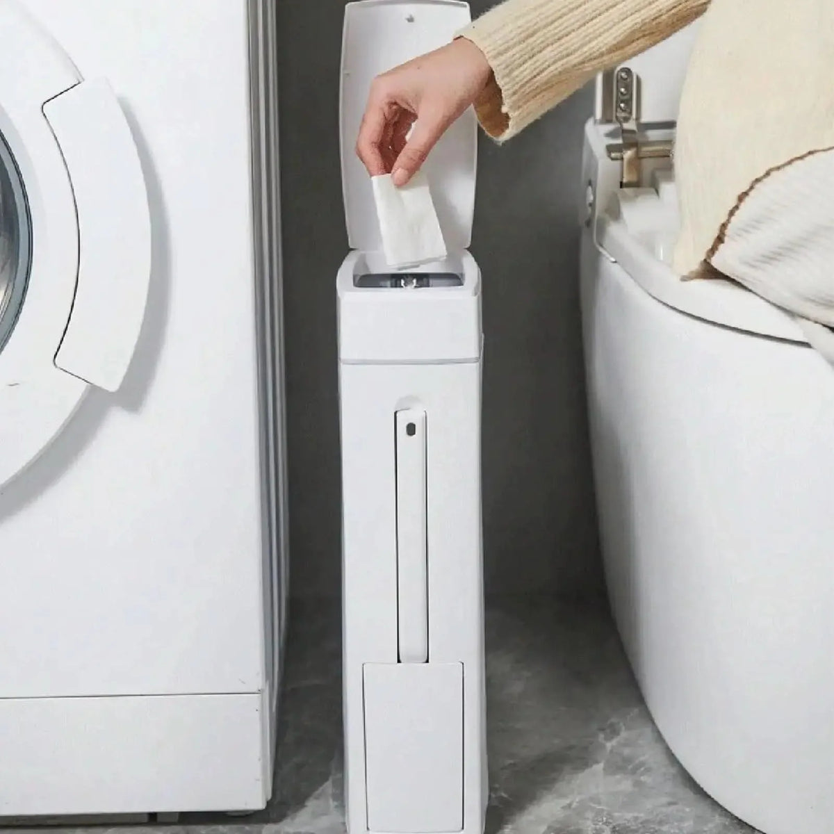 Bathroom Waste Bin With Toilet Brush Space-Saving 4.5 L