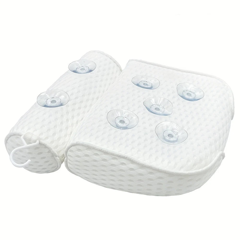 Bathtub Pillow Extra-Thick Foam Six Suction Cups