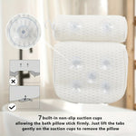 Bathtub Pillow Extra-Thick Foam Six Suction Cups
