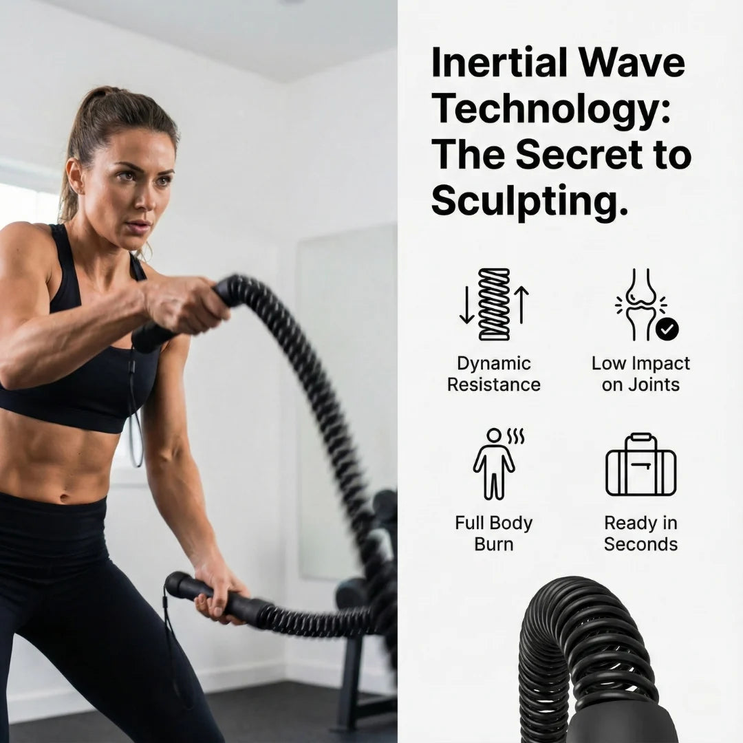 Battle Rope Trainer Cordless Inertial Resistance Ergonomic Handles