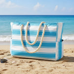 Beach Bag Extra-Large Water-Resistant Foldable with Zipper Closure