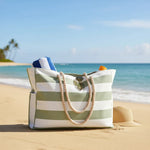 Beach Bag Extra-Large Water-Resistant Foldable with Zipper Closure