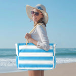 Beach Bag Extra-Large Water-Resistant Foldable with Zipper Closure